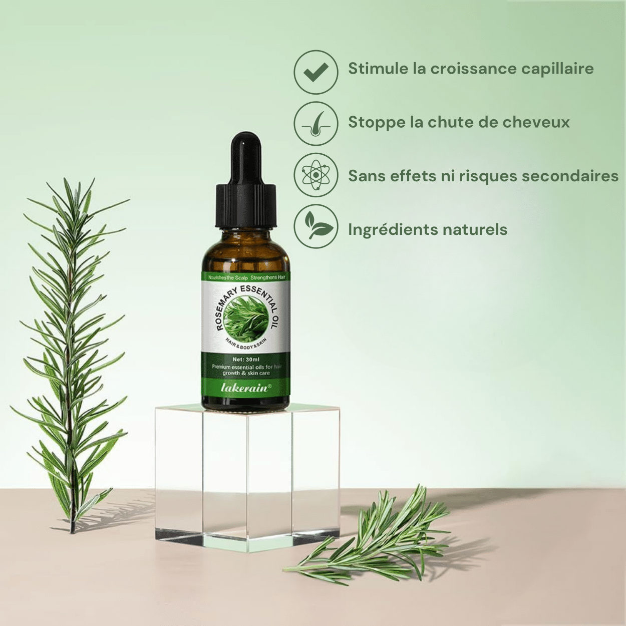 Huile de repousse pour cheveux